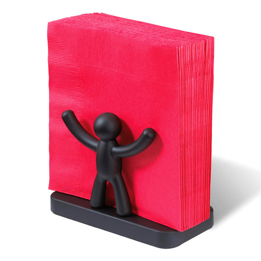 Umbra Kitchen & Entertaining Buddy Napkin Holder, Napkin Stand, Napkin Basket, Napkins, Plastic, Black, 330281040