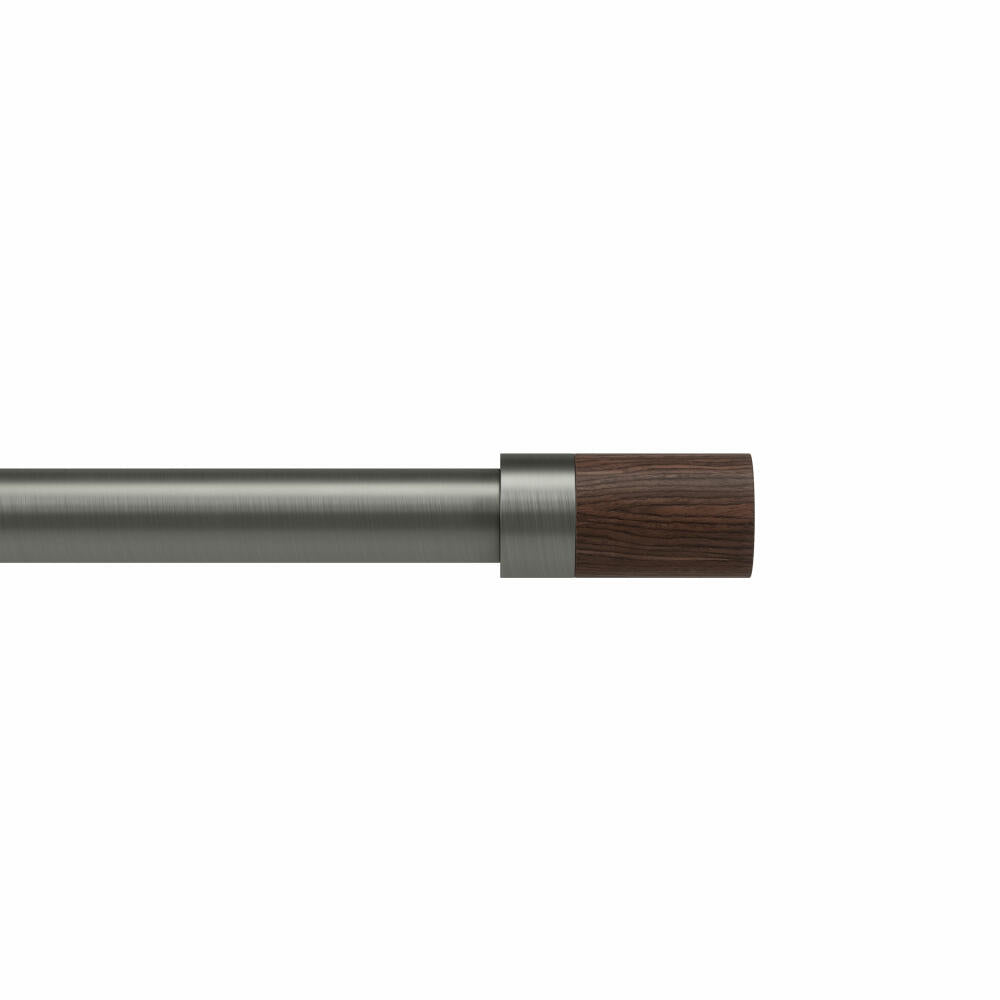 Umbra Telescopic Curtain Rod Blok, Curtain Rod, Steel, Wood, Grey, 183-366 cm, 1015135-296