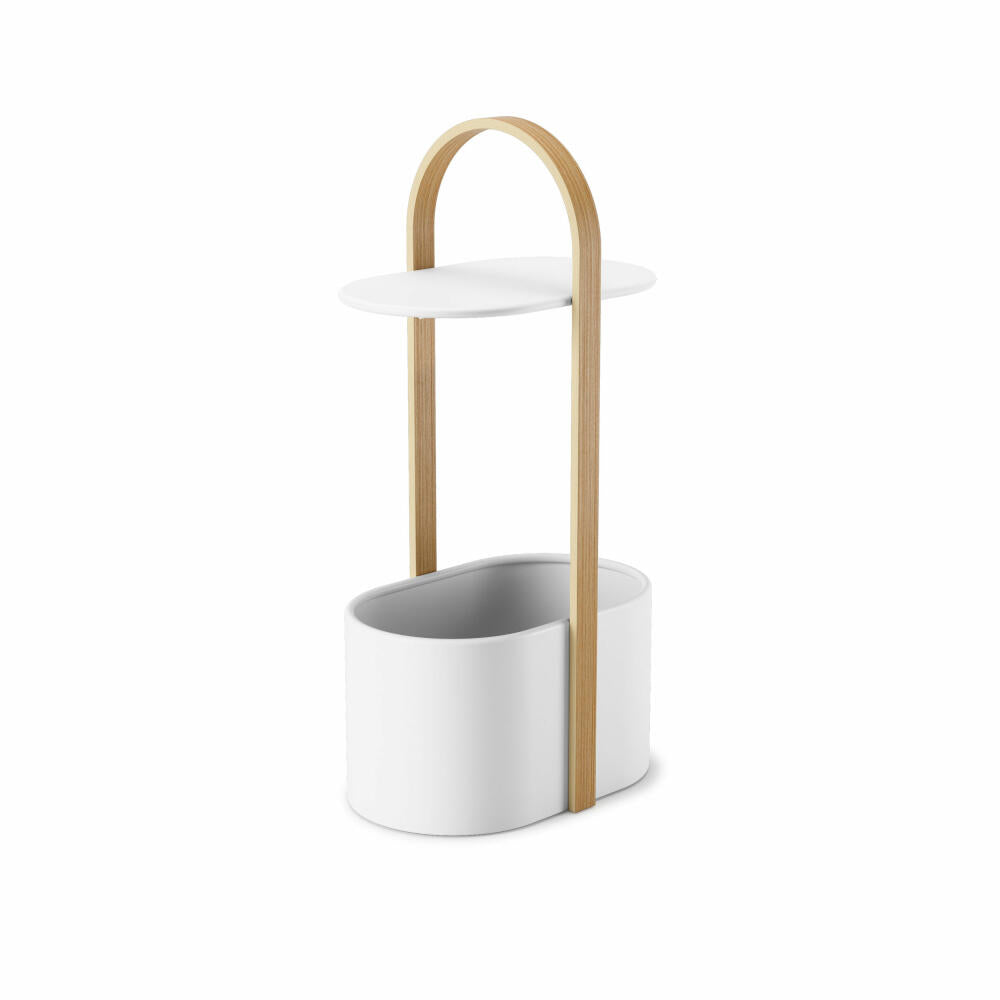 Umbra Bellwood side table, with storage space and cable duct, wood, steel, white, 35x24x70 cm, 1013760-668