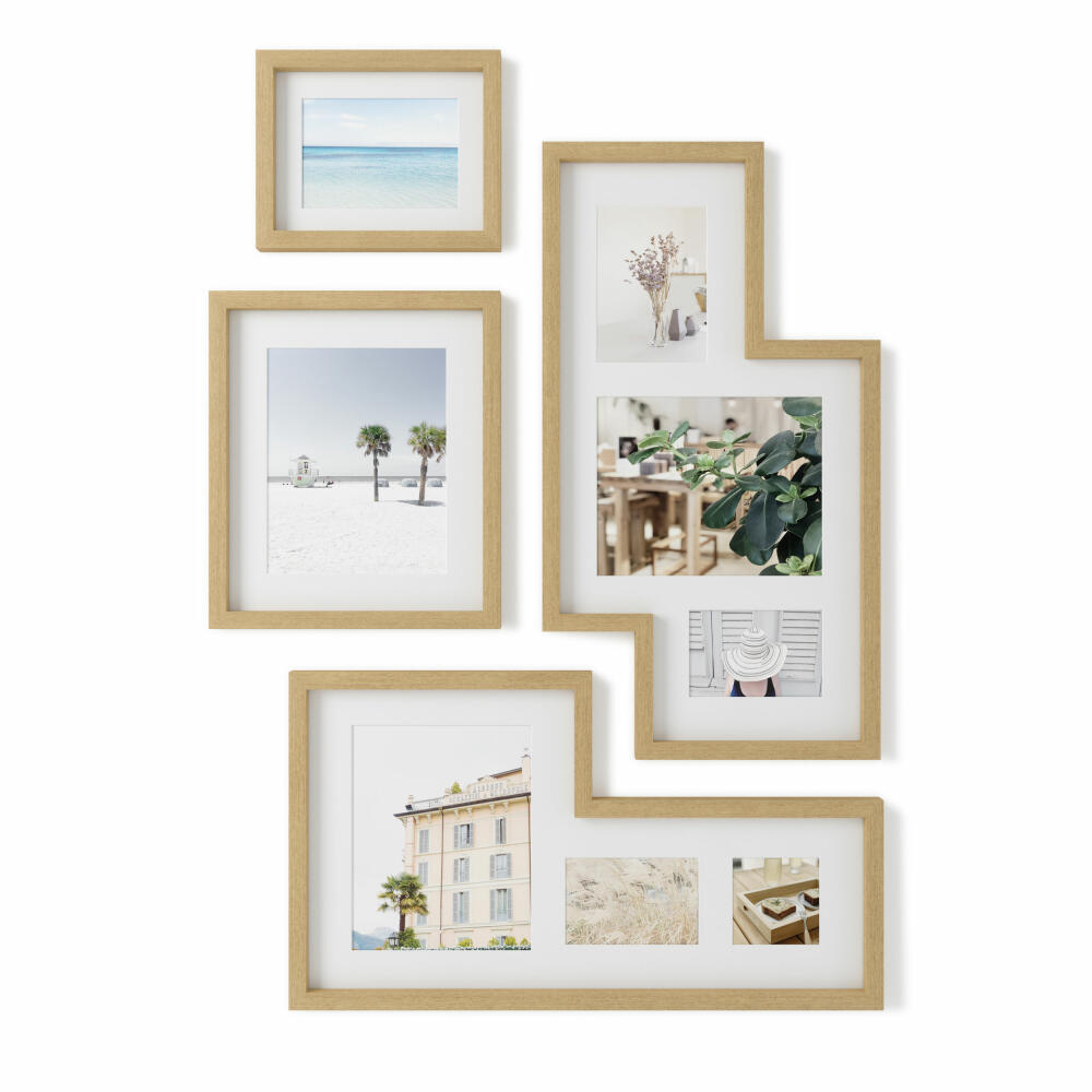 Umbra picture frame set Mingle Gallery 4-piece, photo frame, plastic, MDF, natural, 70 x 39 cm, 1015592-1104