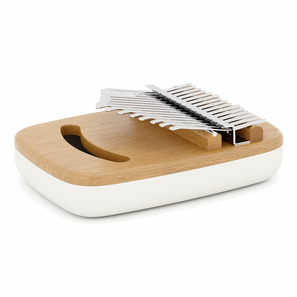 Umbra Thumb Piano Strumba Kalimba, with 15 keys, portable finger piano, wood, white, natural, 1014215-668