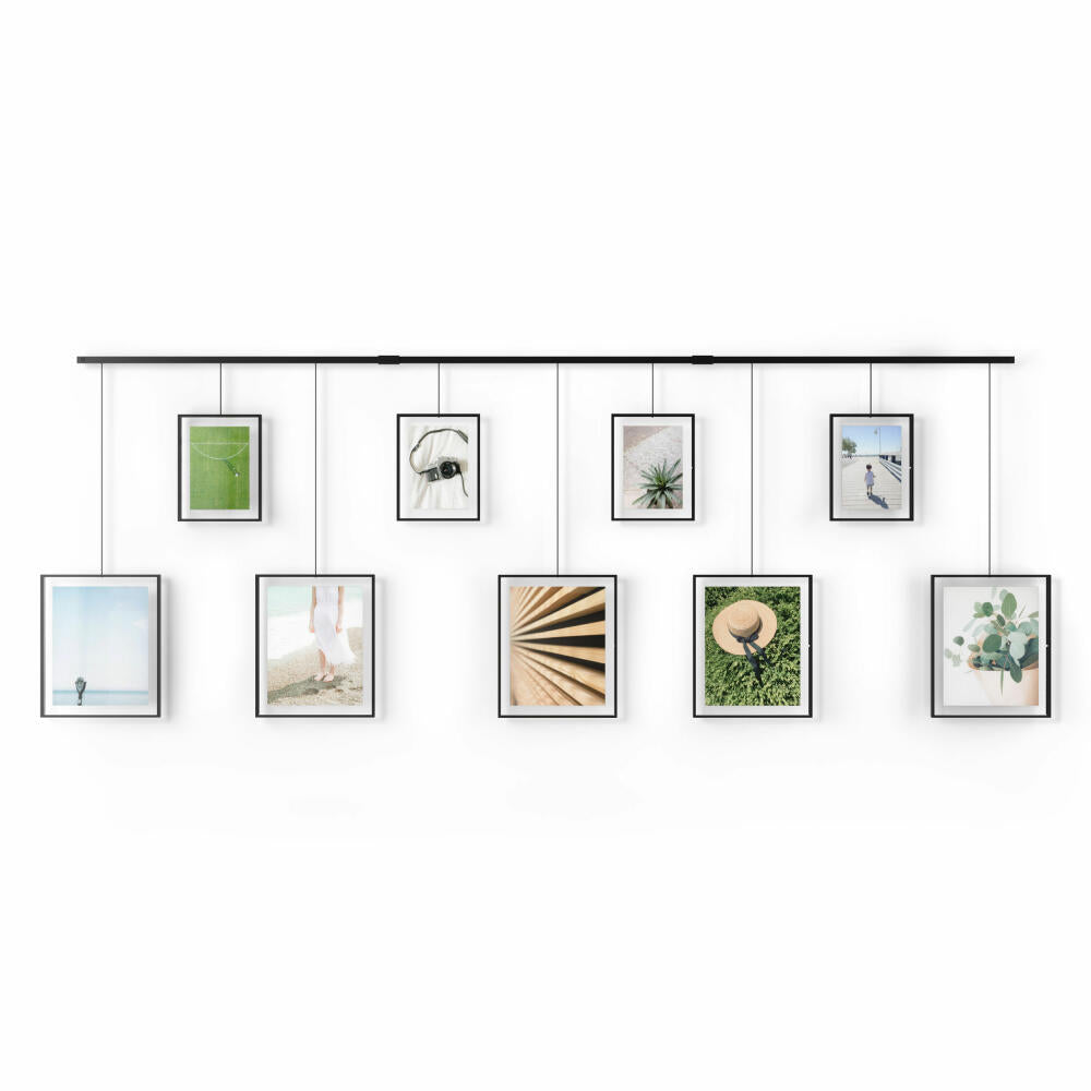 Umbra picture frame set Exhibit Photo Collage, photo frame for 9 photos, 13x18 and 20x25 cm, iron, black, 1018092-040