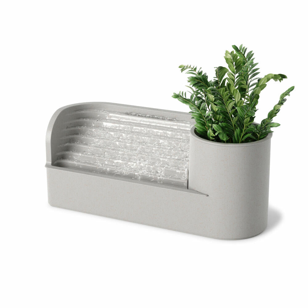 Umbra Table Fountain Stream, Table Waterfall with Shelf, Polypropylene, Wood Fiber, Grey, 50 cm, 1019510-918