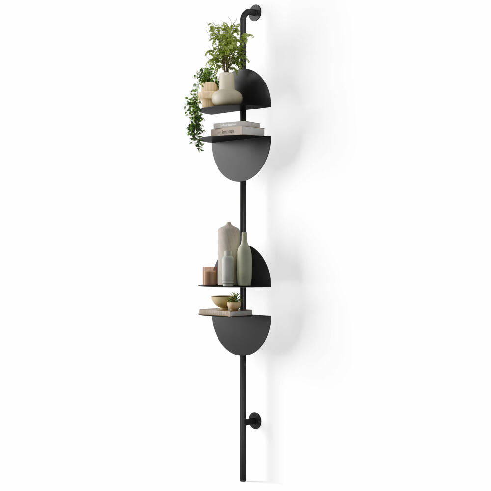 Umbra Solis wall shelf with 4 shelves, steel, black, 204 cm, 1021262-040