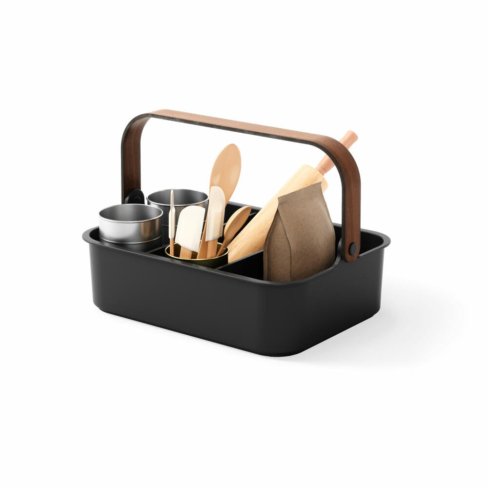 Umbra Organizer Bellwood, mit entnehmbaren Trennwänden, ABS, Holz, Schwarz, Walnuss, 37 x 27 x 25 cm, 1019942-048