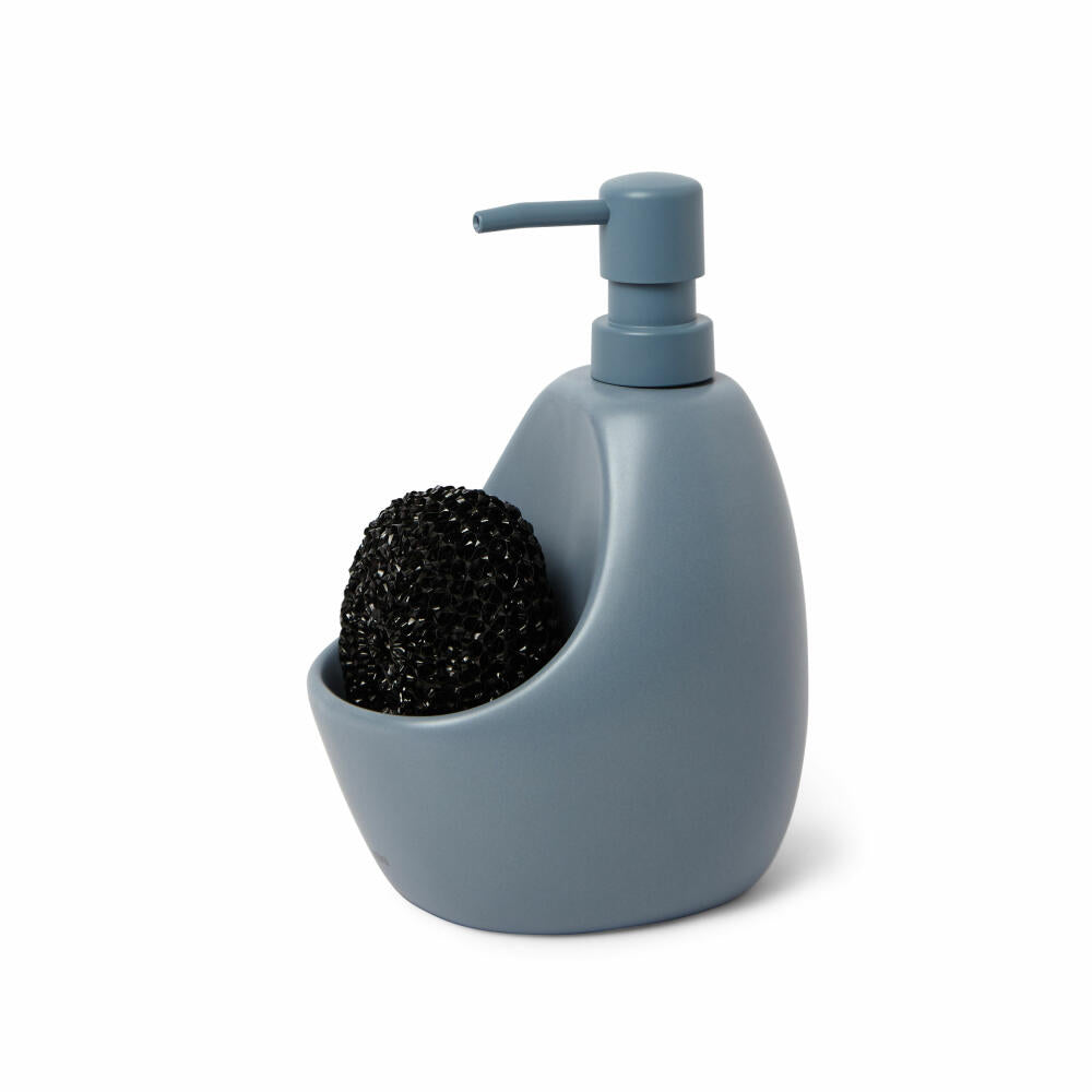 Umbra Joey Soap Dispenser with Sponge Holder, Stoneware, Slate Blue, 590 ml, 330750-1050