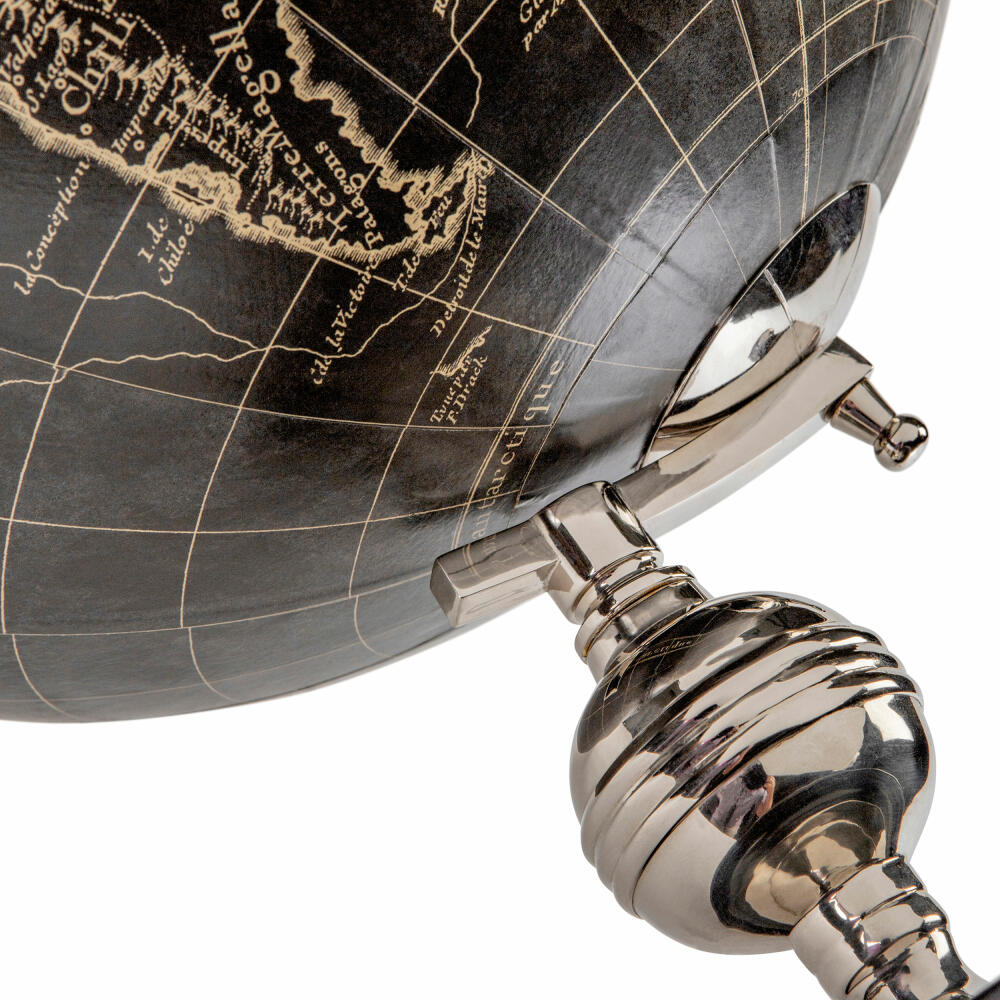 Authentic Models Globus Weber Vaugondy 1745 Noir, Deko-Weltkugel, Chromsockel / Kunststoff / Papier, GL041