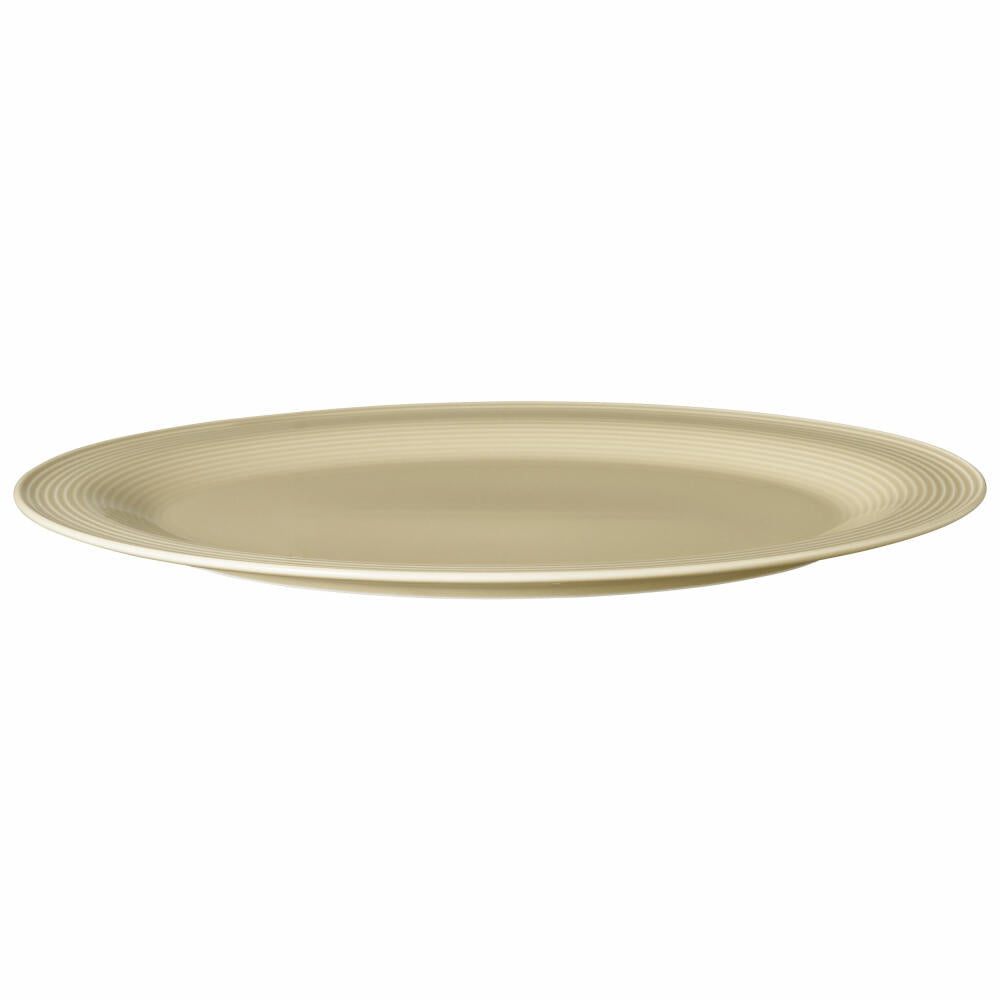 Seltmann Weiden Beat Platte, Servierplatte, Servierteller, Porzellan, Sandbeige, 35 x 28 cm, 001.771393