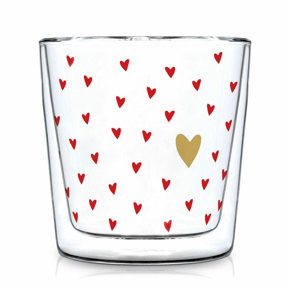 PPD Doublewall Trendglass Little Hearts Real Gold, tea glass, tea glass, tea mug, double-walled, 300 ml, 603899