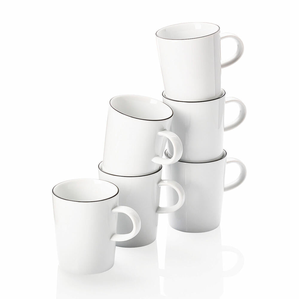 Rosenthal Cucina-Basic Becherset 6-tlg., Tassen, Porzellan, Colori Black, 280 ml, 42100-671167-28443