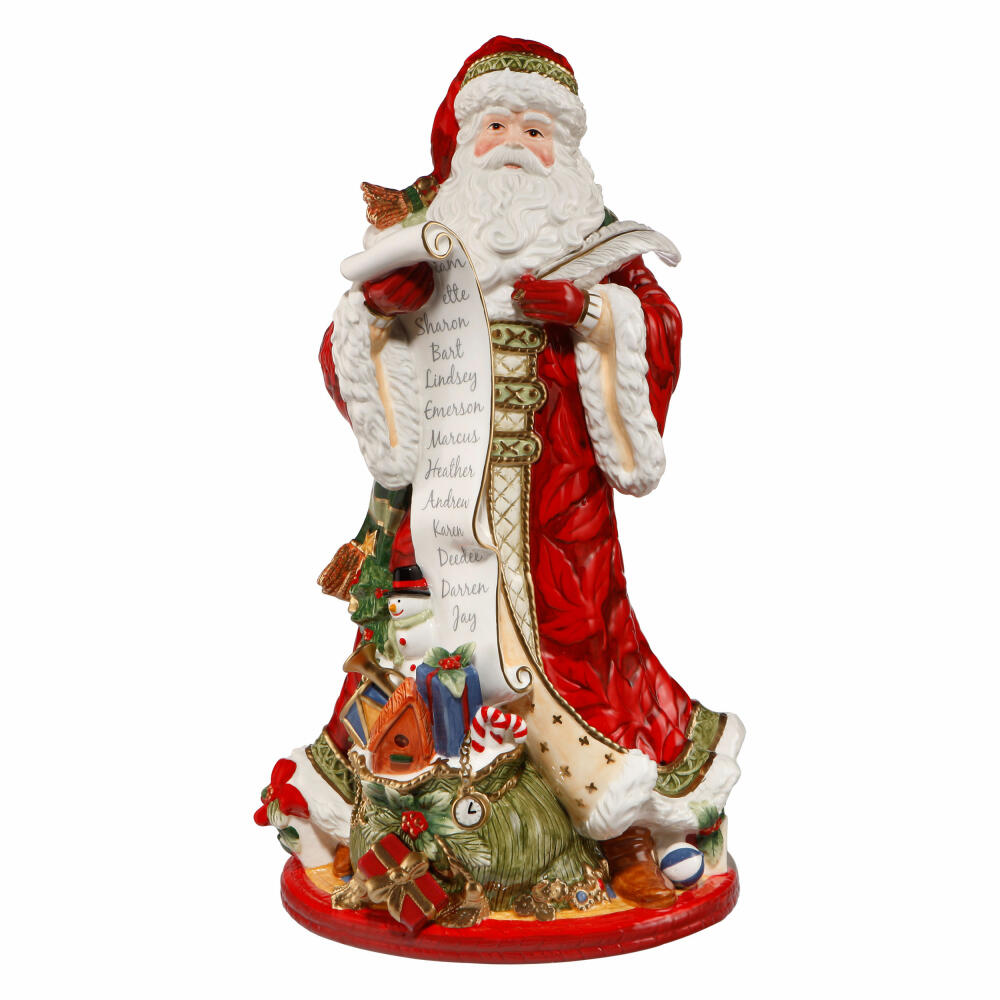 Goebel Figurine Santa with Scroll, Red, Fitz & Floyd, Christmas, Stoneware, Colorful, 51001351
