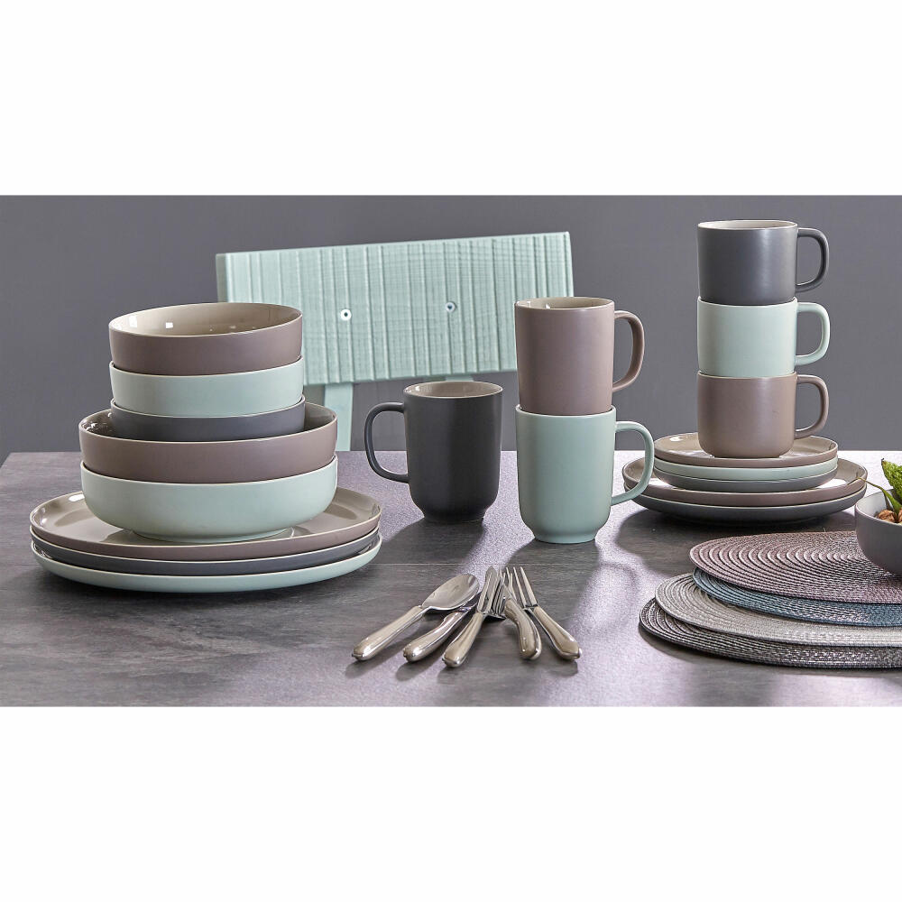 Ritzenhoff & Breker JASPER coffee service 12-piece, tableware set, service, round, stoneware, grey, 407648