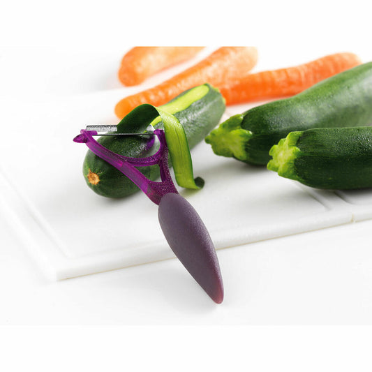 Mastrad Elios Y-Peeler, Vegetable Cutter, Kitchen Cutter, Peeler, Santoprene, Aubergine, F20205