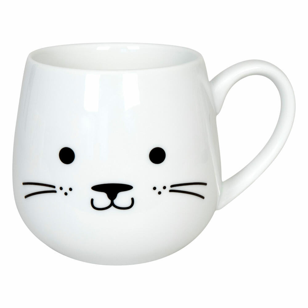Könitz Kuschelbecher Cuddle Animals - Cat, Kaffeebecher, Porzellan, weiß, 400 ml, 11 1 143 2707