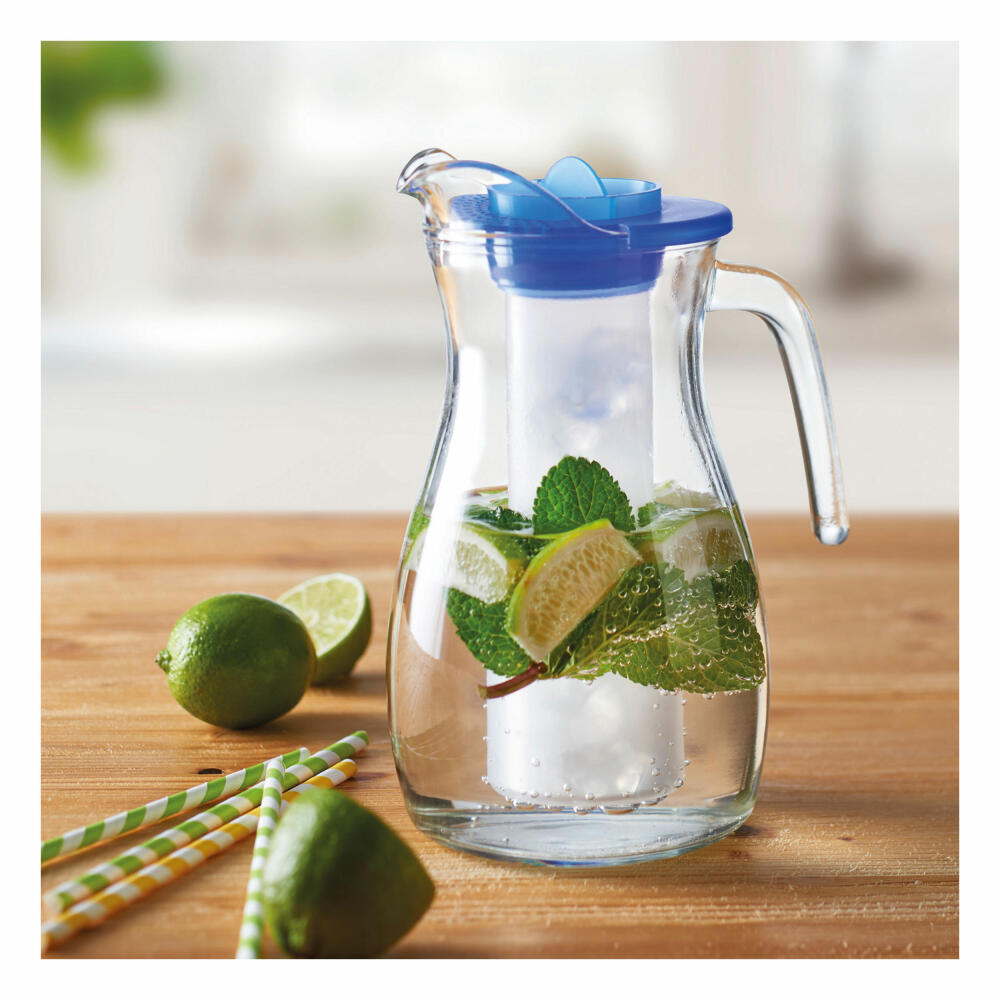 montana: :fresh Krug mit Eiswürfel-Einsatz, Wasserkrug, Karaffe, Wasserkaraffe, Glaskrug, Glas, 1.3 L, 030349