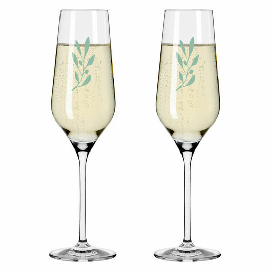 Ritzenhoff Champagnerglas 2er-Set Organix 001, Romi Bohnenberg, Kristallglas, 250 ml, 3924001