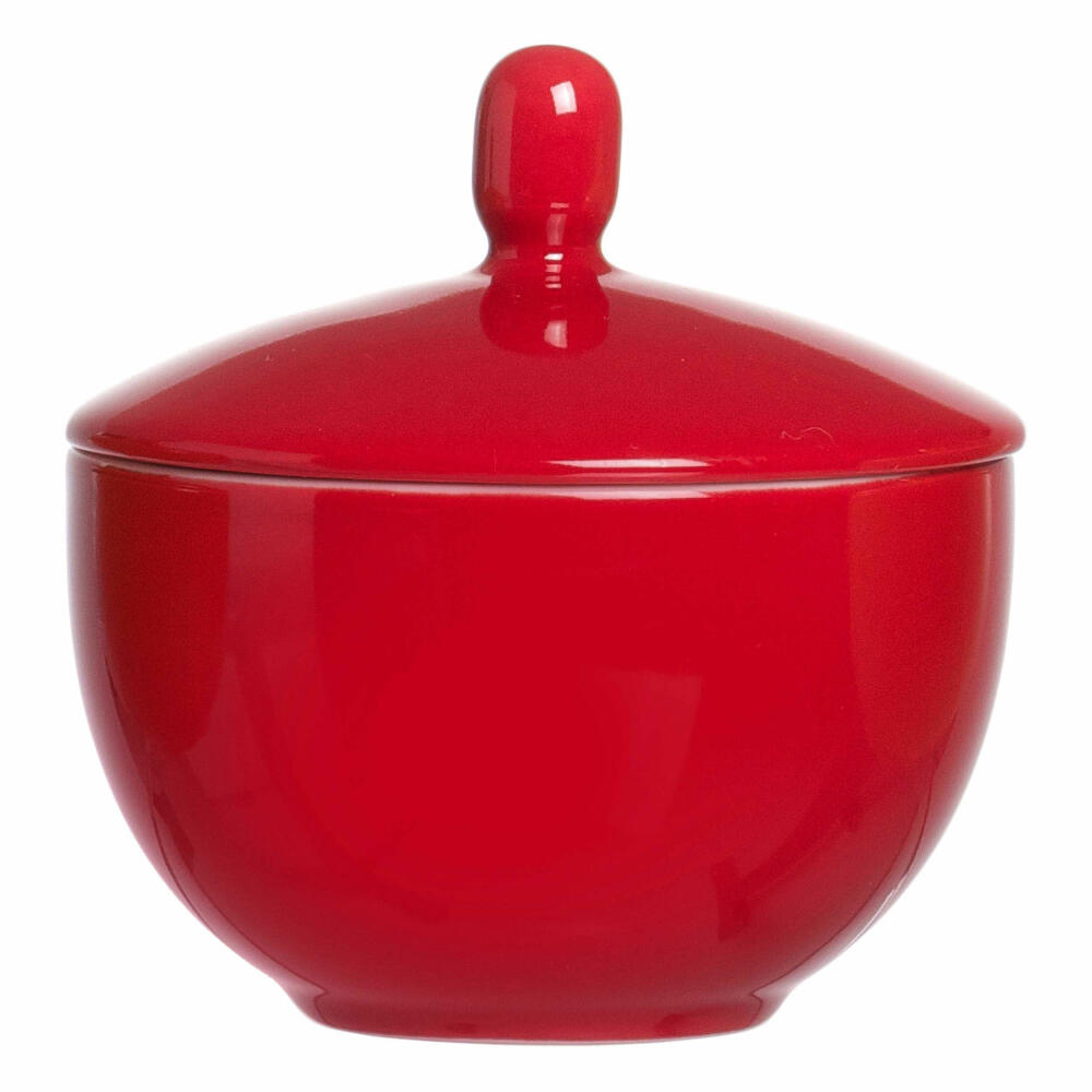Ritzenhoff & Breker Doppio sugar bowl, sugar bowl, storage jar, tableware, porcelain, red, 9 cm, 517873