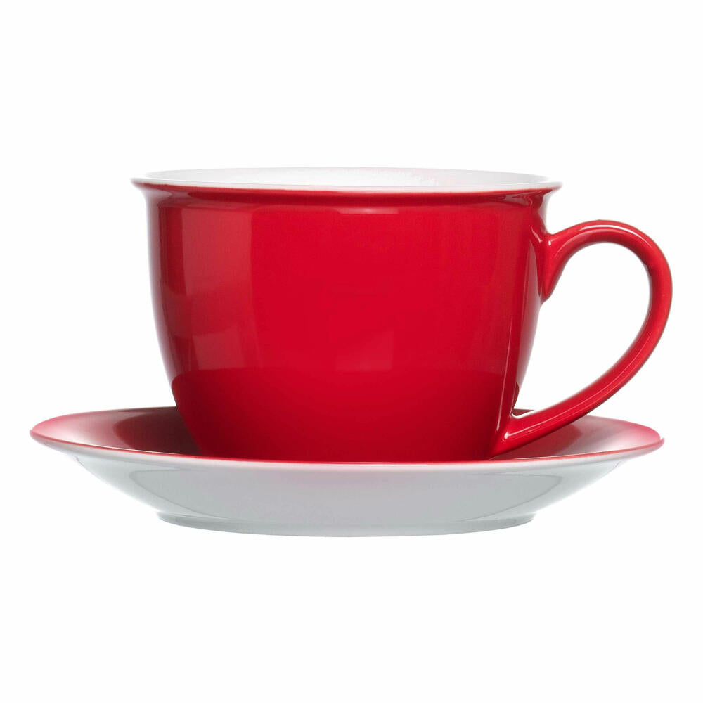 Ritzenhoff & Breker Doppio Jumbo Obere, Obertasse, Ober Tasse, Geschirr, Porzellan, Rot, 350 ml, 515558