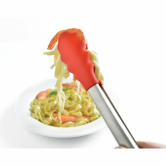 Mastrad kitchen tongs, grill tongs, cooking tongs, kitchen utensil, stainless steel, red, F17610