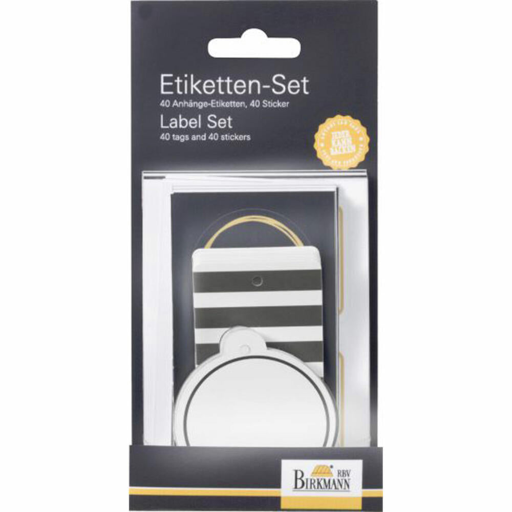 Birkmann Christmas Glamour Etiketten-& Geschenkanhänger-Set, 80-tlg., Geschenk Anhänger, Etikettenanhänger, Dekoration, Papier, 442702