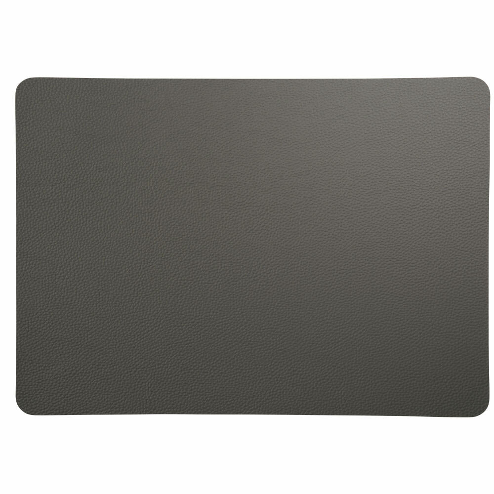 ASA Selection leather optic rough Tischset Graphit, Platzmatte, Platzdeckchen, Untersetzer, PVC Lederoptik, Grau, 8802420