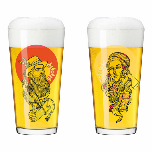 Ritzenhoff drinking cup color bang set of 2 002, cup, Vladimir Bott, crystal glass, 432 ml, 3491002