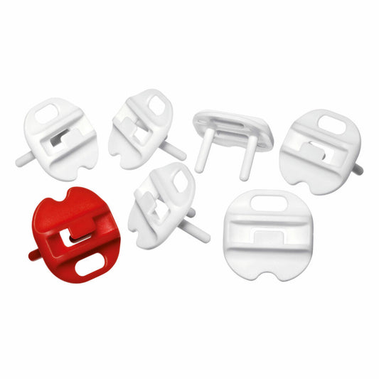 reer Steckdosenkappe, 6er Set, Steckdosenschutz, Kindersicherung, Kinder Sicherung, Weiß, 29010