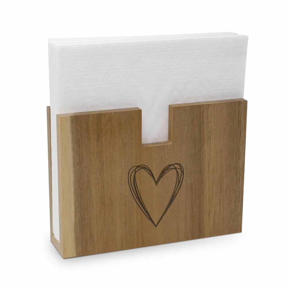 PPD Pure Heart Nap holder nature, Serviettenhalter, Serviettenständer, Holz, 186301916