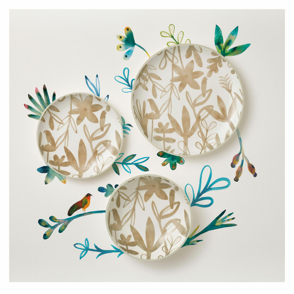 Maxwell & Williams Dusk bowl, bowl with floral pattern, porcelain, taupe, 20 cm, AW0584