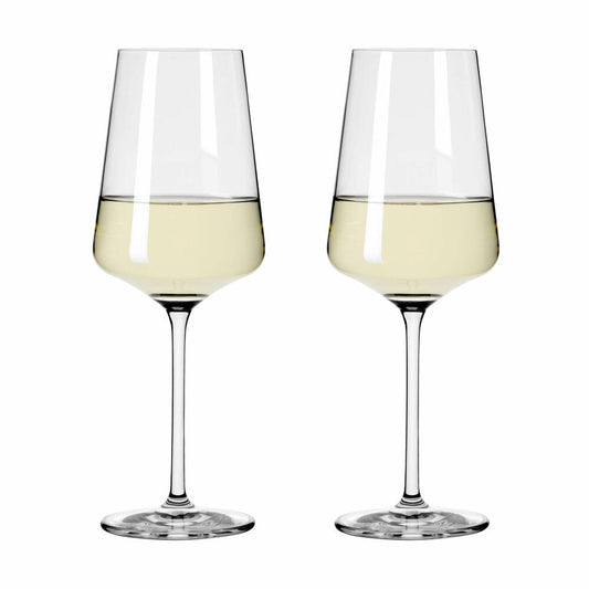 Ritzenhoff white wine glass set of 2 light white Julie 001, Nadine Niggemeier, crystal glass, 400 ml, 6111006
