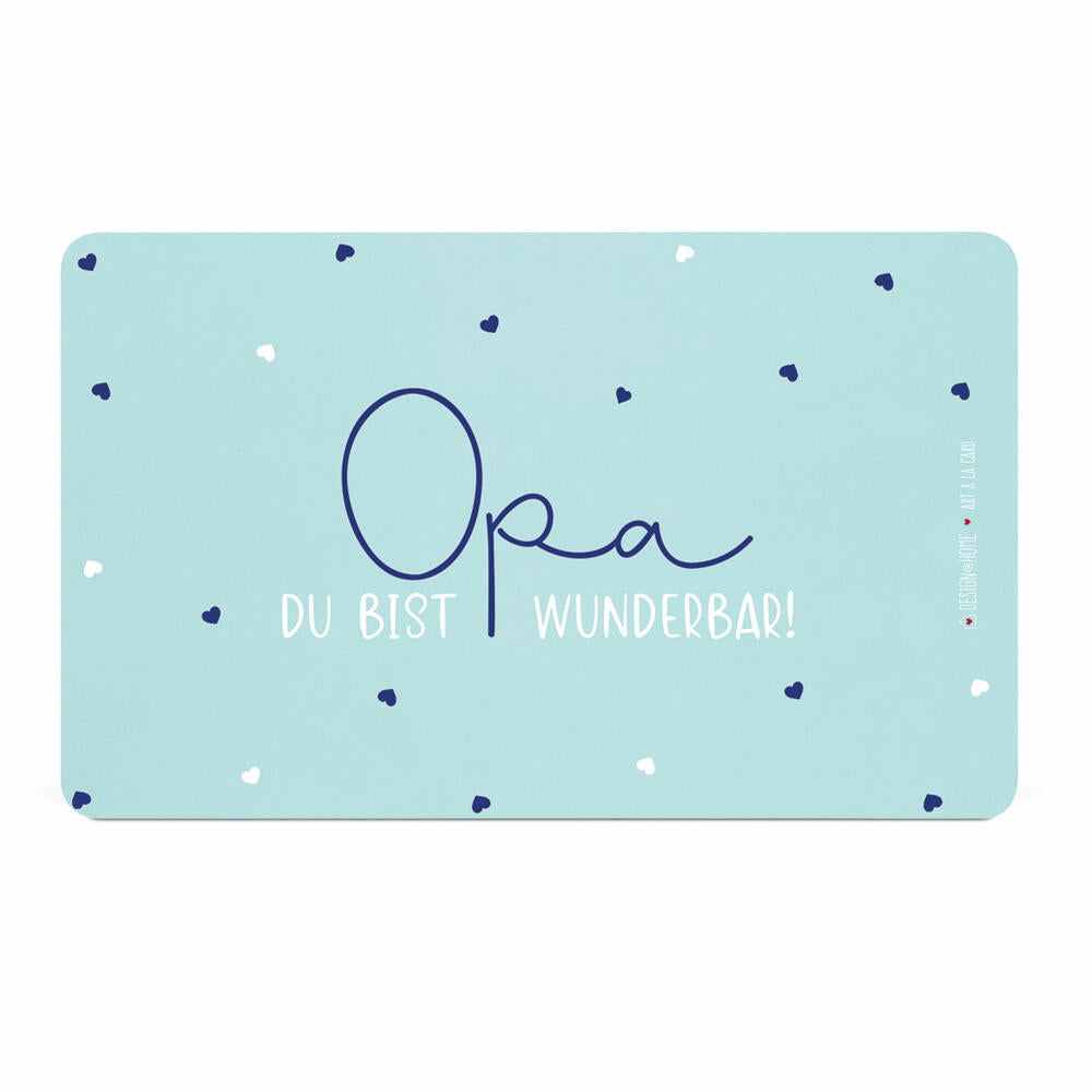 PPD Opa D@H Tray, Frühstücksbrettchen, Brettchen, Frühstück, Resopal, Petrol / Türkis, 14.3 x 23.3 cm, 586002075