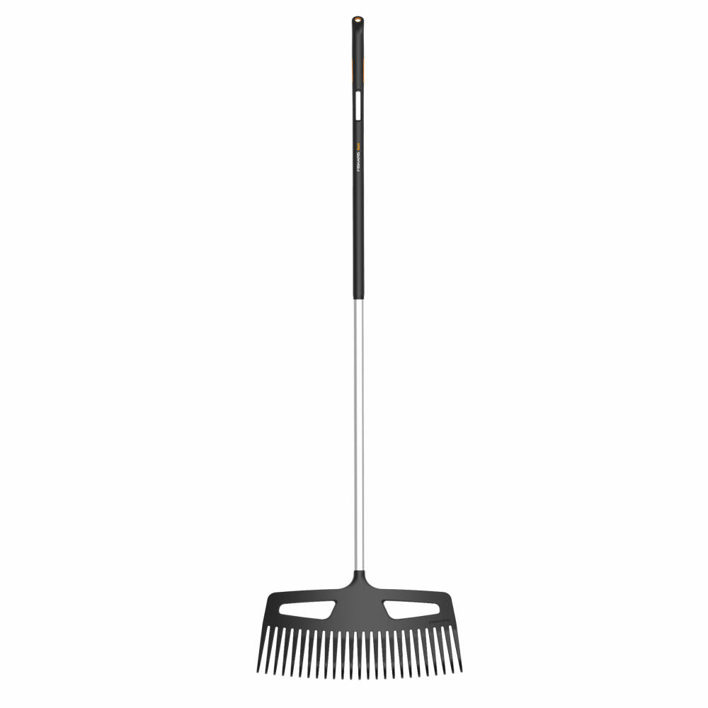 Fiskars Xact Laubrechen L, Rechen, Laubkehrer, Harke, Metall, gehärtetes Aluminium, Kunststoff, Schwarz, 1027037