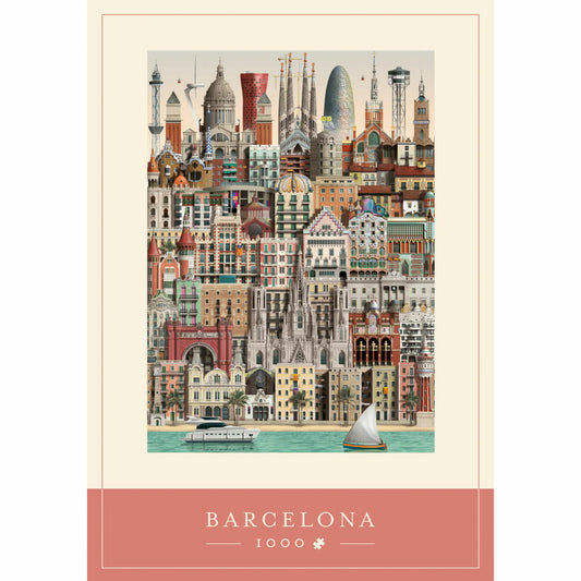 Martin Schwartz Puzzle Barcelona, Städtepuzzle Spanien, 50 x 70 cm, 1000 Teile, MS0607