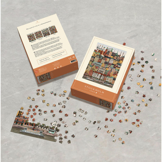 Martin Schwartz Puzzle Stockholm, Städtepuzzle Schweden, 50 x 70 cm, 1000 Teile, MS0603