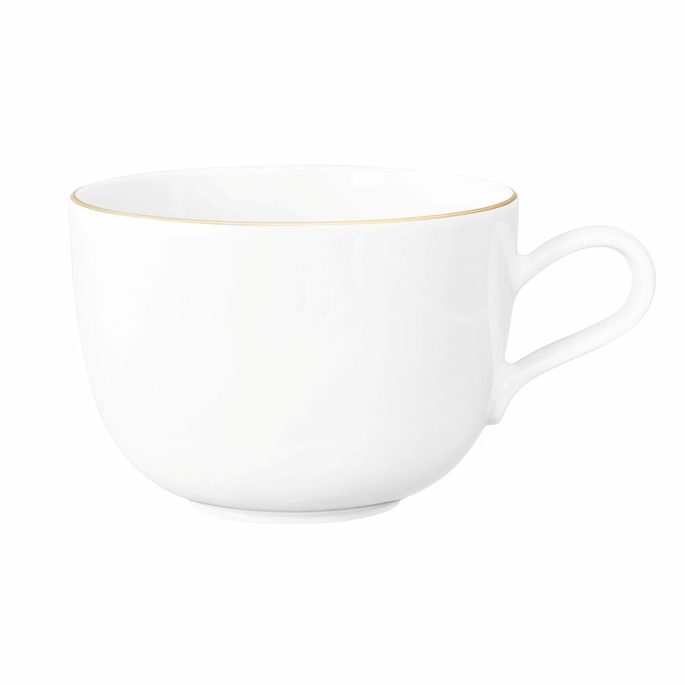 Seltmann Weiden Liberty milk coffee cup, milk coffee cup, coffee cup, coffee cup, porcelain, gold rim, 400 ml, 001.765027