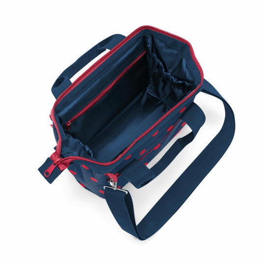 reisenthel allrounder cross, Schultertasche, Tasche , Handtasche, Polyestergewebe, Mixed Dots Red, 4 L, MQ3075