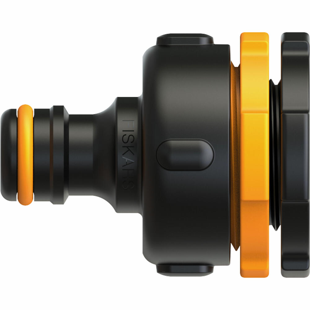 Fiskars Tap Connector Multi, Hose Connector, Multiple Tap Connector, Plastic, Black, Orange, 1027051