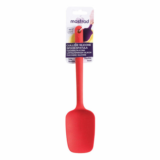 Mastrad Silicone Spoon, Kitchen Scraper, Kitchen Utensil, Spoon, Silicone, Red, F10415