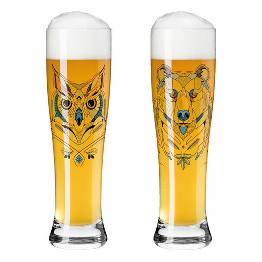 Ritzenhoff wheat beer glasses Brauchzeit Weizen set of 2 001, wheat glass, Andreas Preis, glass, 646 ml, 3481001