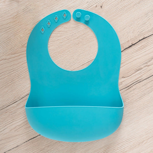 reer Eat'n Tidy Silicone Bib, with drip tray, bib, baby bib, silicone, blue, 25033
