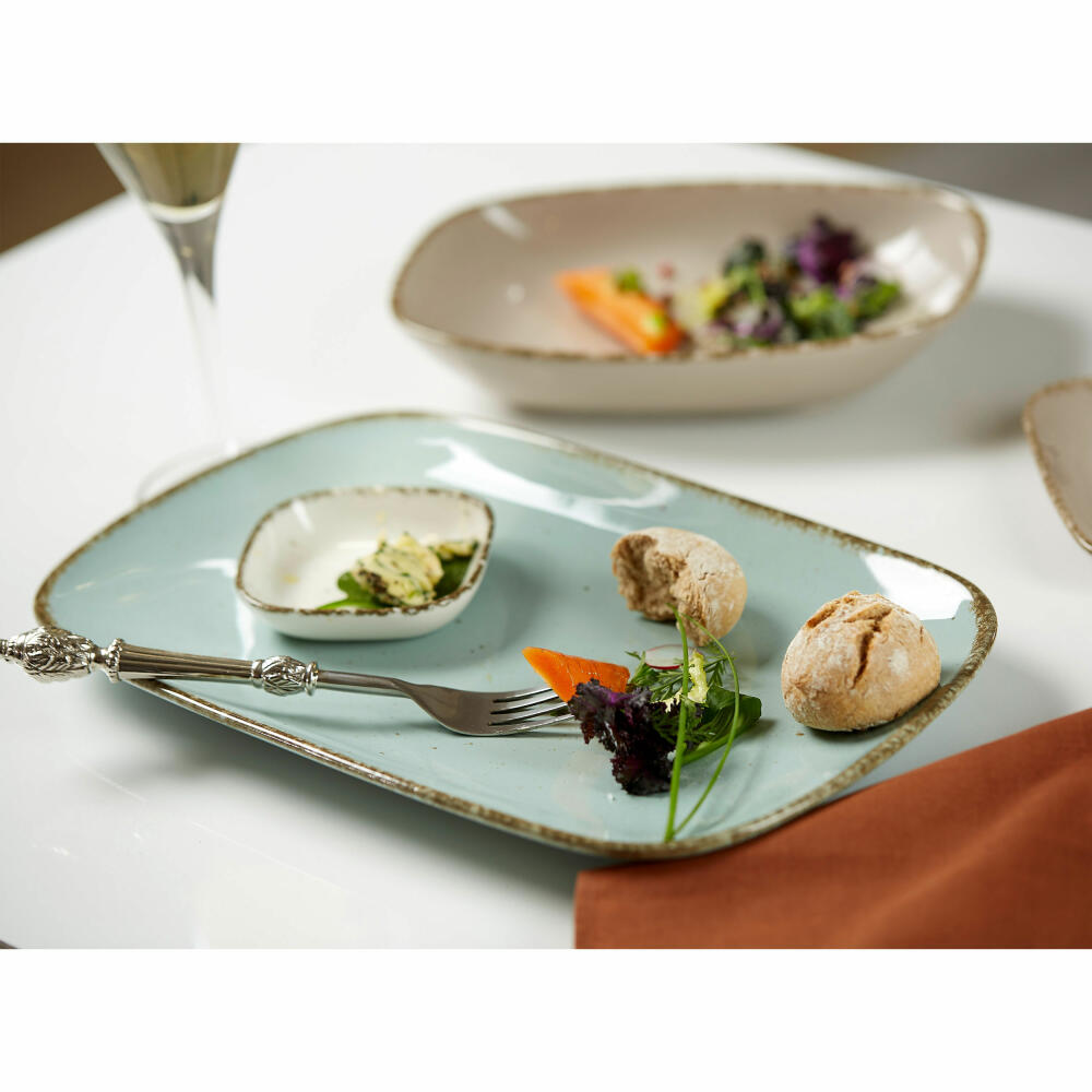 Ritzenhoff & Breker CASA brunch set 12 pcs., tableware set, service, square / round, porcelain, blue, 202052