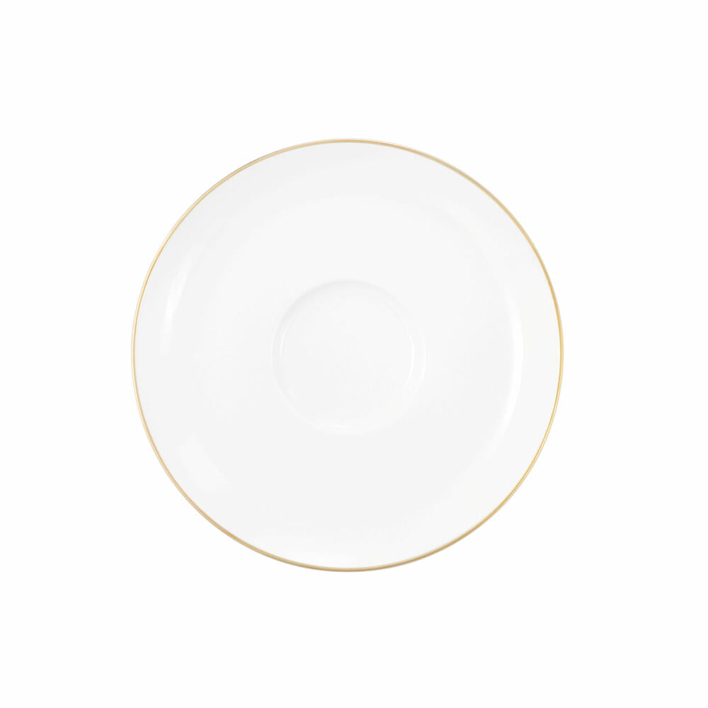 Seltmann Weiden Liberty combination saucer, underplate, porcelain, gold rim, Ø 16.1 cm, 001.765028