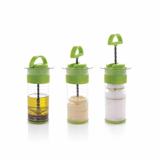 Mastrad Sauce Mixer Qwik Wisk, Oil and Dressing Mixer, Dressing Shaker, Plastic, Silicone, Green, F26908