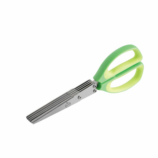 Mastrad Kräuterschere mit 5 Klingen, Edelstahl, Kunststoff, Grün, 22 cm, F24208