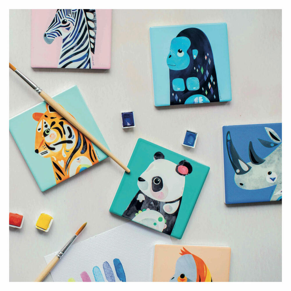 Maxwell & Williams Pete Cromer Coaster Gorilla, Coaster, Ceramic, Cork, Colorful, 9.5 x 9.5 cm, DU0232