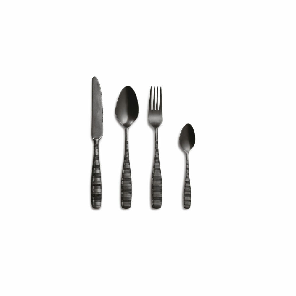 Comas cutlery set Fleur De Lys Vintage Black 24-piece, table cutlery, stainless steel 18/10, black, 6973