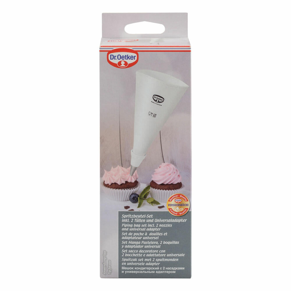 Dr. Oetker Kitchen Tools Spritzbeutel inkl. 2 Tüllen und Universaladap – Ambiente3000