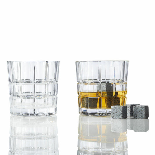 Leonardo Spiritii WH Becher, 2er Set, mit 8 WH Steinen, Wasserglas, Trinkglas, Trinkbecher, Gin Tonic, Glas, 250 ml, 057401