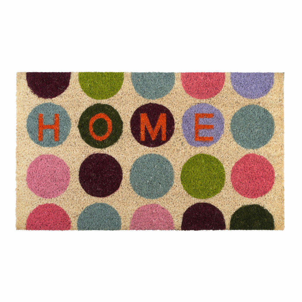 Gift Company Fußmatte Home, Türmatte, Kokosmatte, Kokos, Vinylrücken, Bunt, 45 x 75 cm, 40467