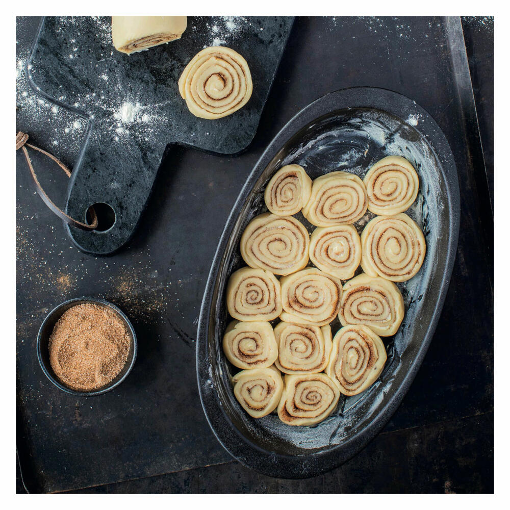 Maxwell & Williams Caviar Black casserole dish, premium ceramic, black, 35 x 21 cm, HY0020